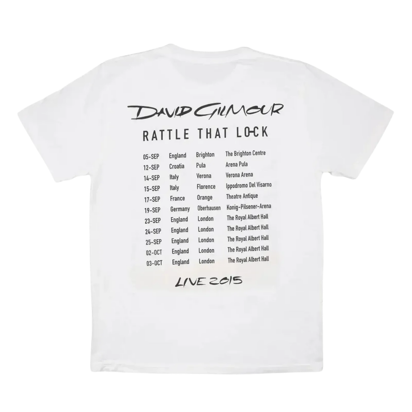 Rattle That Lock 2015 EU Tour T-Shirt