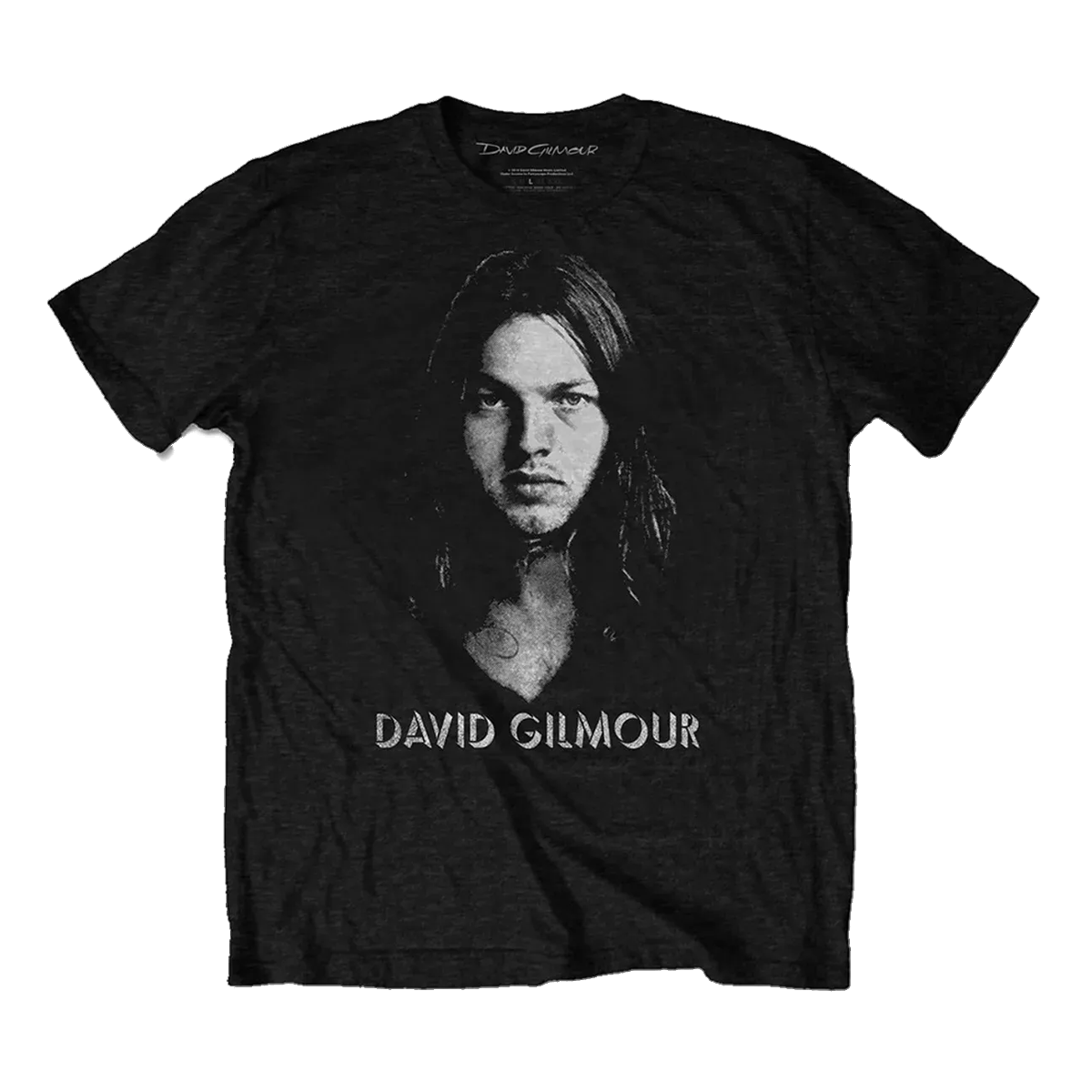 David Gilmour Halftone Face Unisex Black T-Shirt