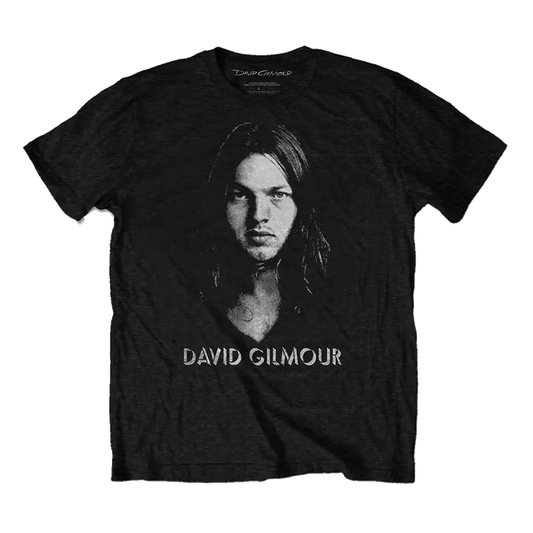 David Gilmour Halftone Face Unisex Black T-Shirt